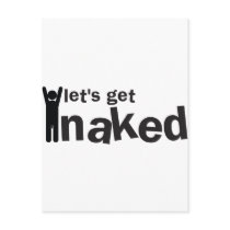 lets get naked! postcard