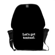 Let's get textual  commuter bags