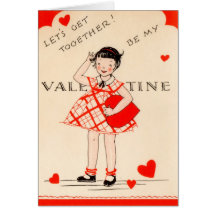 Let's Get Together! Be My Valentine Vintage Card