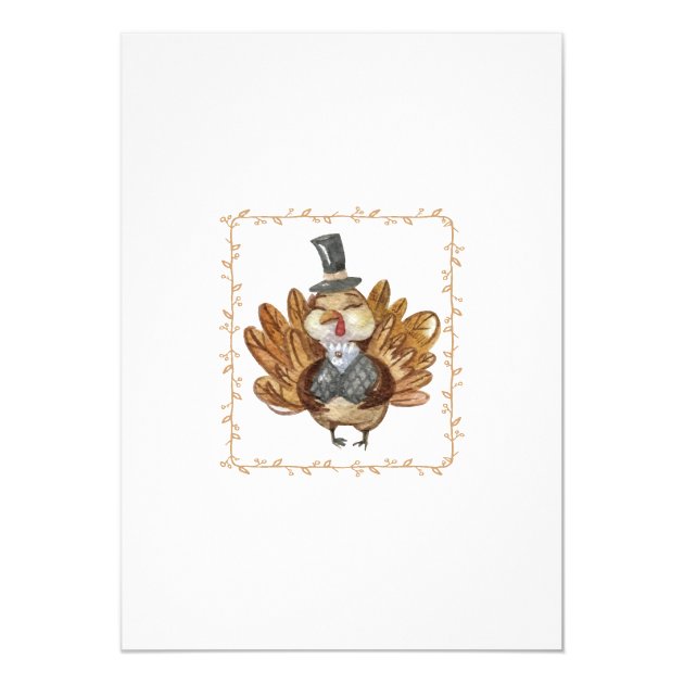 Let's Give Thanks Turkey Thanksgiving Party Card