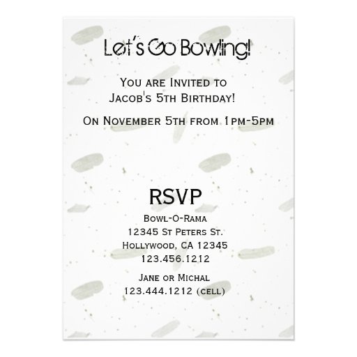 Let's Go Bowling Birthday Party Announcements