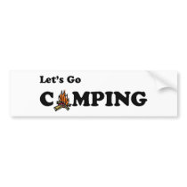 Let's Go Camping Camp Fire Bumper Sticker