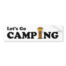 Let's Go Camping Lantern Bumper Sticker