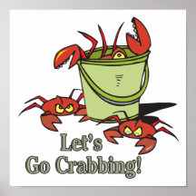 lets go crabbing bucket of crabs graphic posters