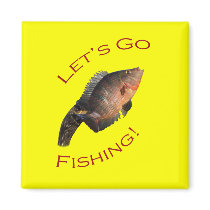 Let's Go Fishing Refrigerator Magnets