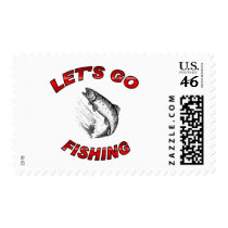 Lets go fishing postage stamps