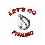 Lets go fishing postcard