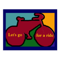 lets go for a ride post card