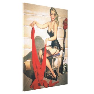 Let's Go Hunting - Vintage Pin Up Girl Canvas Print
