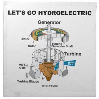 Let's Go Hydroelectric (Generator Turbine) Cloth Napkins