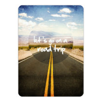 let&#39;s go on a roadtrip, motivationnal, roadtrip, inspire, dream, cool, cars, highway, trip, freedom, photography, road trip, passion, direction, funny, art, landscape, instant, discover, fun, invitation card, Invitation with custom graphic design