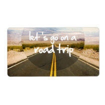 let&#39;s go on a roadtrip, motivationnal, road trip, dream, cool, cars, highway, trip, freedom, label, roadtrip, passion, direction, funny, art, photography, landscape, instant, discover, fun, shipping labels, Label with custom graphic design