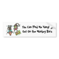 Let's Hang Out - Sock Monkeys Bumper Sticker
