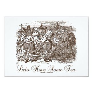 Let's Have Some Tea (Wonderland Alice) 5" X 7" Invitation Card