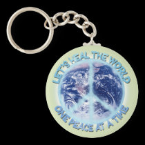 Let's heal the World Sticker keychains