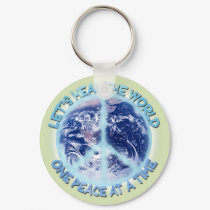 Let's heal the World Sticker keychains