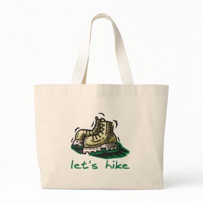 Let's Hike Green Canvas Bags by fullofNuts