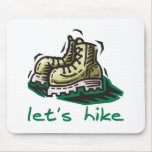 Let's Hike Green Mouse Pads