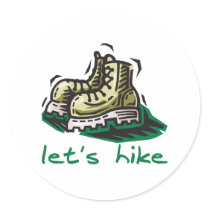 Let's Hike Green stickers