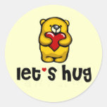 Let's Hug Round Sticker