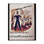 Let's Keep Our Rest Room Clean! postcards