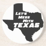 Let's Mess With Texas Black Coaster coasters