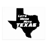 Let's Mess With Texas Black postcards