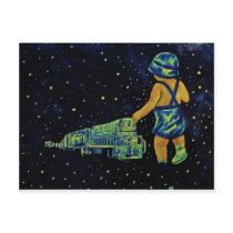 Let's Move- baby Train Postcard