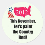 Let's paint the country red... round sticker
