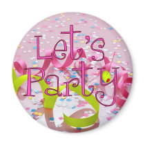 LET'S PARTY by SHARON SHARPE magnets by sharonsharpe LET'S PARTY by SHARON SHARPE magnets