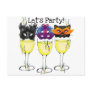 LET'S PARTY! CARNIVAL OR HALLOWEEN MASK WINE GLASS POST CARDS