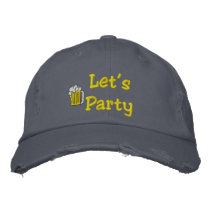 Let's Party Embroidered Hat embroidered hats