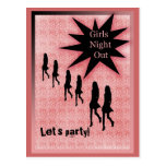 Let's party! girls night out postcard