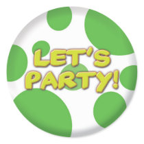 Lets party Green Spots sticker