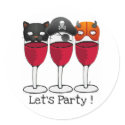 LET'S PARTY HALLOWEEN COSTUME MASKS WINE GLASSES sticker