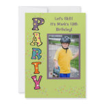 Let's Party - Photo Birthday Party  Invitation