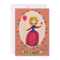 Let's Party Roseline- Invitation card