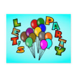 Let's Party With Balloon Bouquets, Multi-Color Postcard