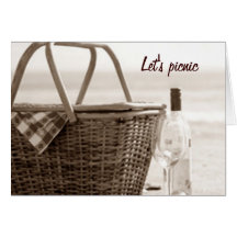 LET'S PICNIC-U ME/A BOTTLE OF WINE GREETING CARDS