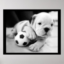 "Let's Play Soccer" English Bulldog Posters