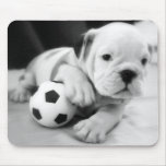 "Let's Play Soccer!" English Bulldog Puppy Mousepads