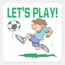 Lets Play Square Stickers