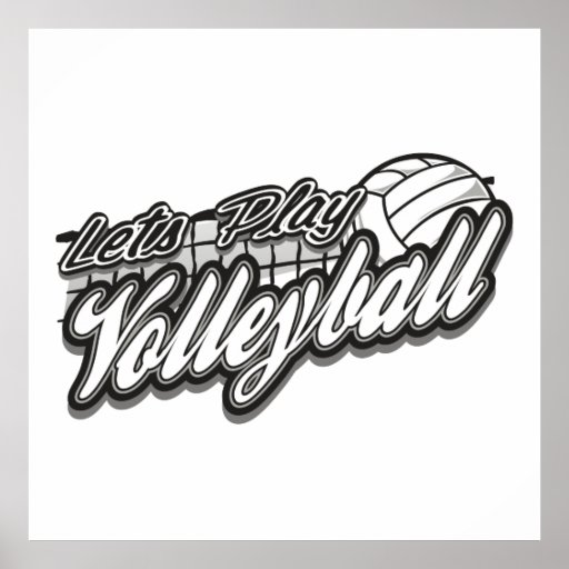 Lets Play Volleyball Poster Zazzle