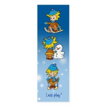 Lets play! - winter - bookmark business cards by Kidsplanet Lets play! - winter - bookmark business cards