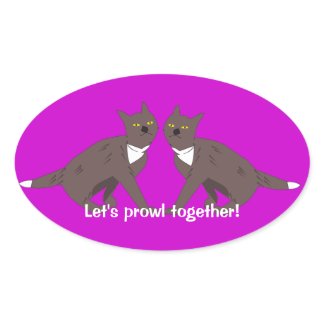 Let's prowl together Oval Sticker sticker