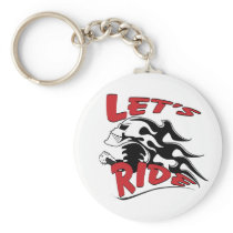 Let's Ride Skull Keychain