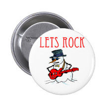 Let's Rock Snowman Buttons