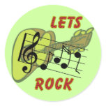Lets Rock Round Sticker