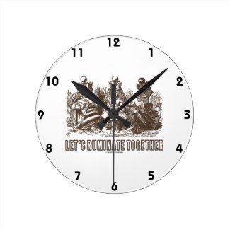 Let's Ruminate Together Alice Red White Queens Wall Clock