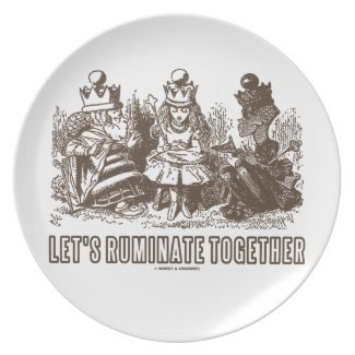 Let's Ruminate Together Alice Red White Queens Dinner Plate